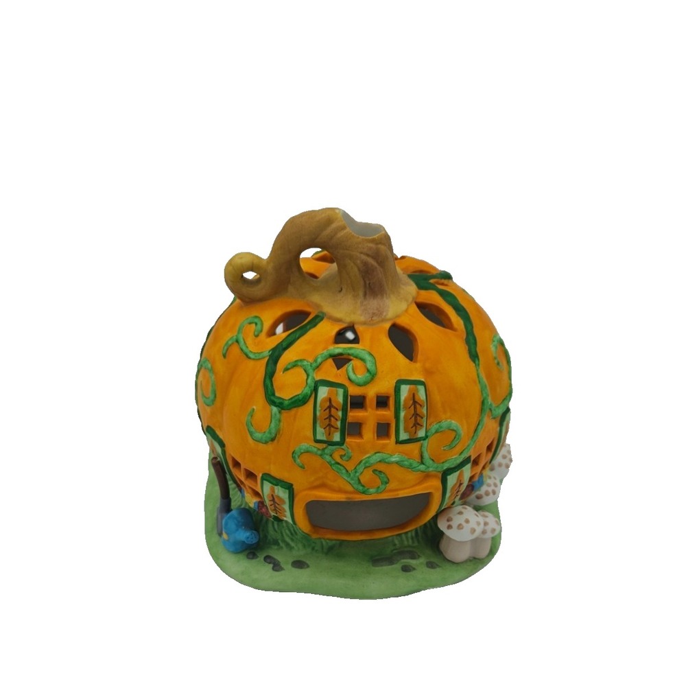 PartyLite Pumpkin Fairy House Tealight Holder Halloween Cottagecore Whimsical